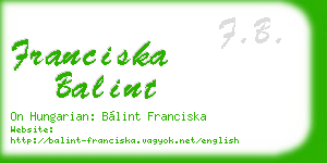 franciska balint business card